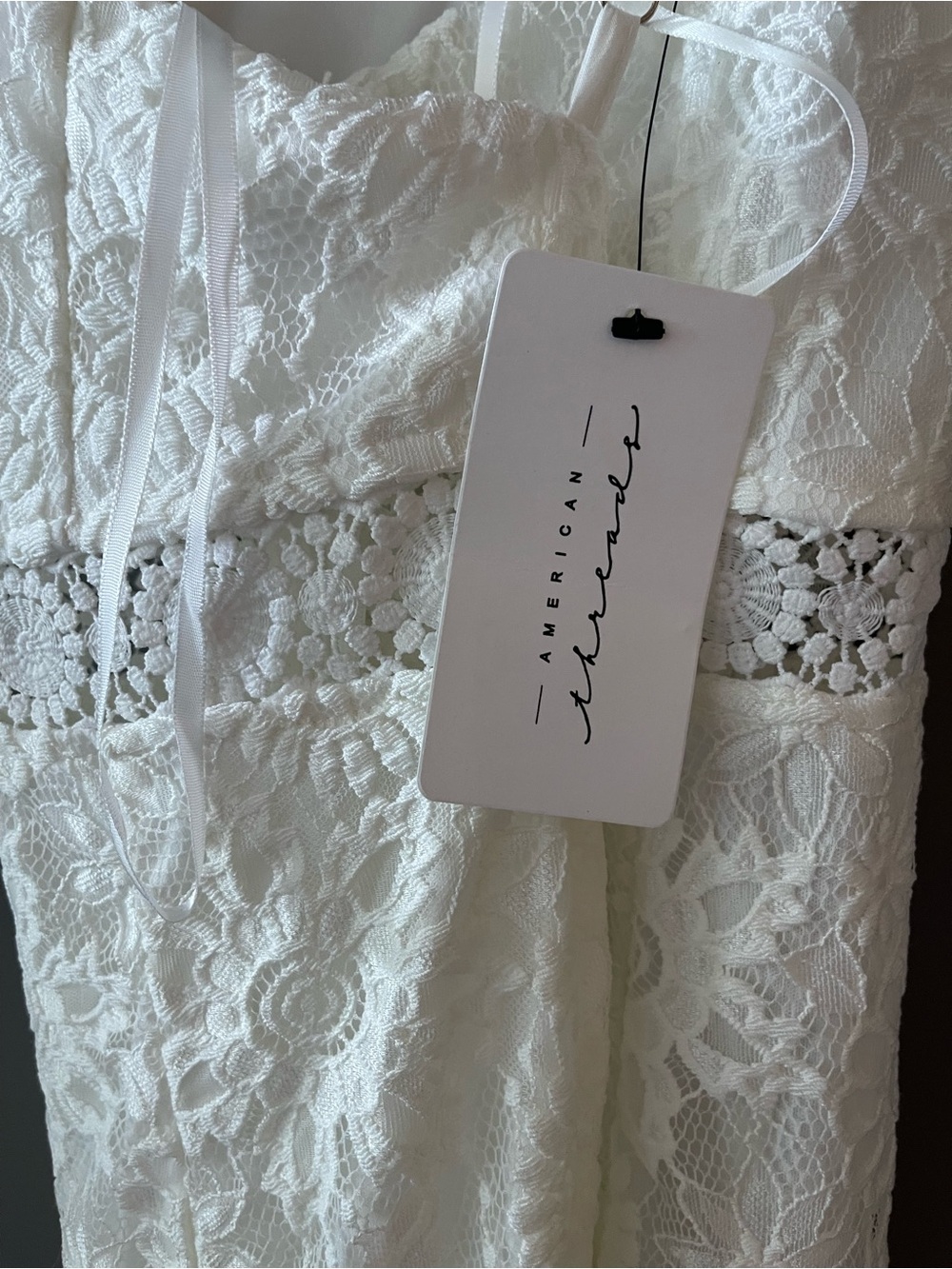 Ivory Lace Ruffle Mini Dress - Picture 5 of 6